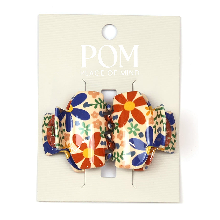 Orange & Purple Flower Small Claw Clips 2Pk