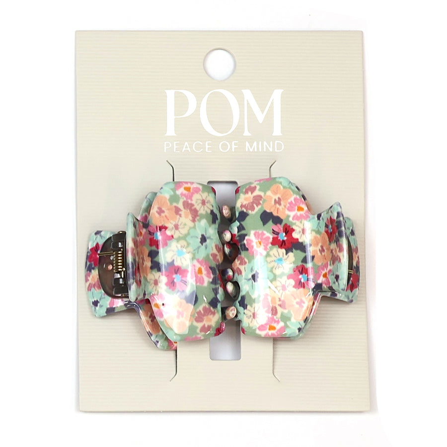 Pink Ditsy Flowers Small Claw Clips 2Pk