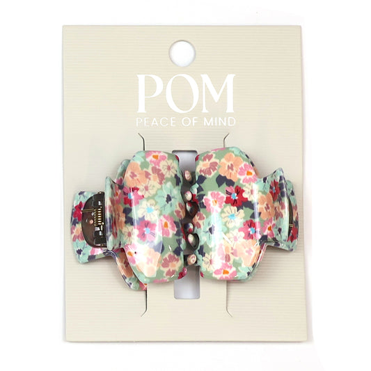 Pink Ditsy Flowers Small Claw Clips 2Pk