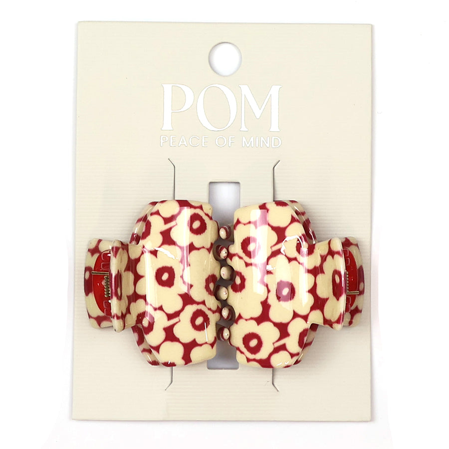 Pink Retro Flower Small Claw Clips 2Pk