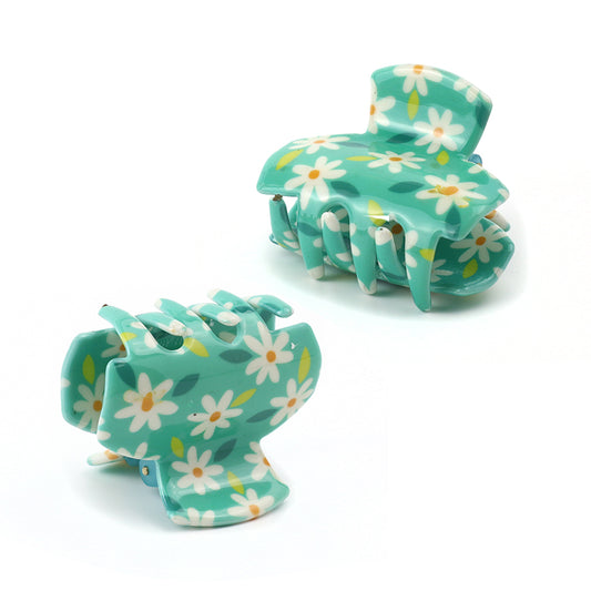 Aqua Daisy Small Claw Clips 2Pk