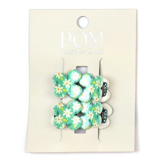 Aqua Daisy Mini Clips
