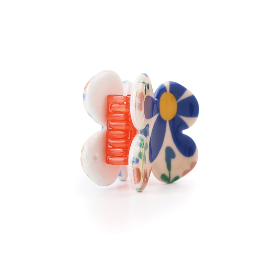 Orange Floral Mini Clips