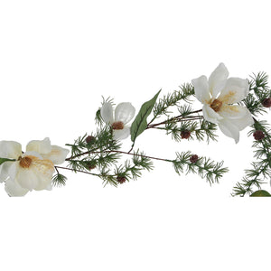 Cream magnolia/spiky fir Garland