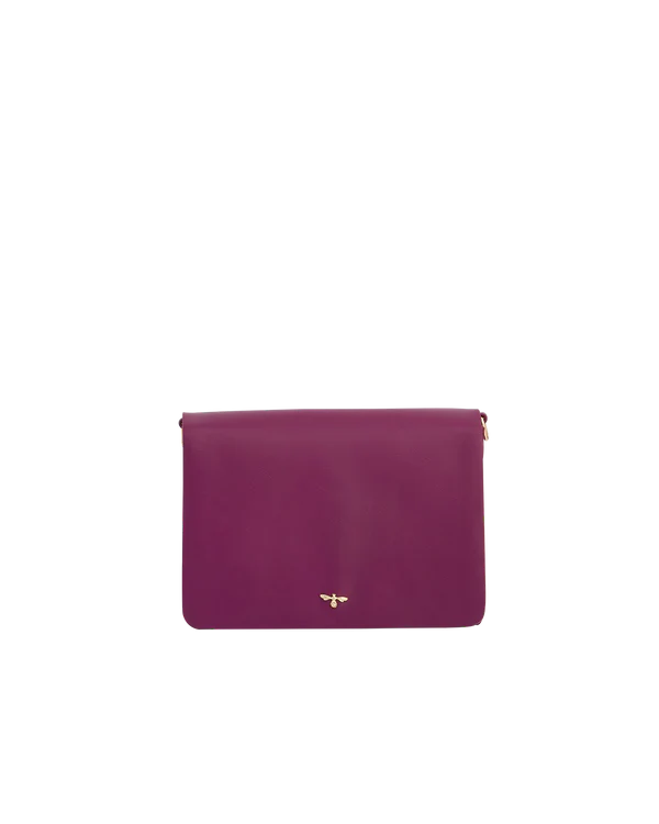 Floral Engravings Plum Crossbody Handbag
