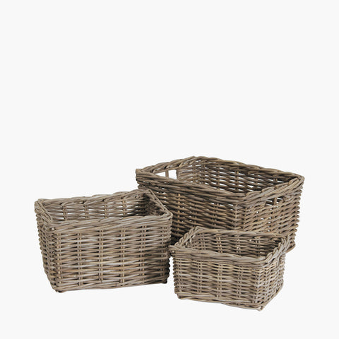 Bali Grey Kubu Rectangular Storage Basket | Small