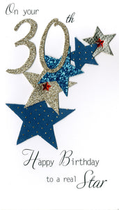 Champagne Cards | 30th Birthday | With Stars