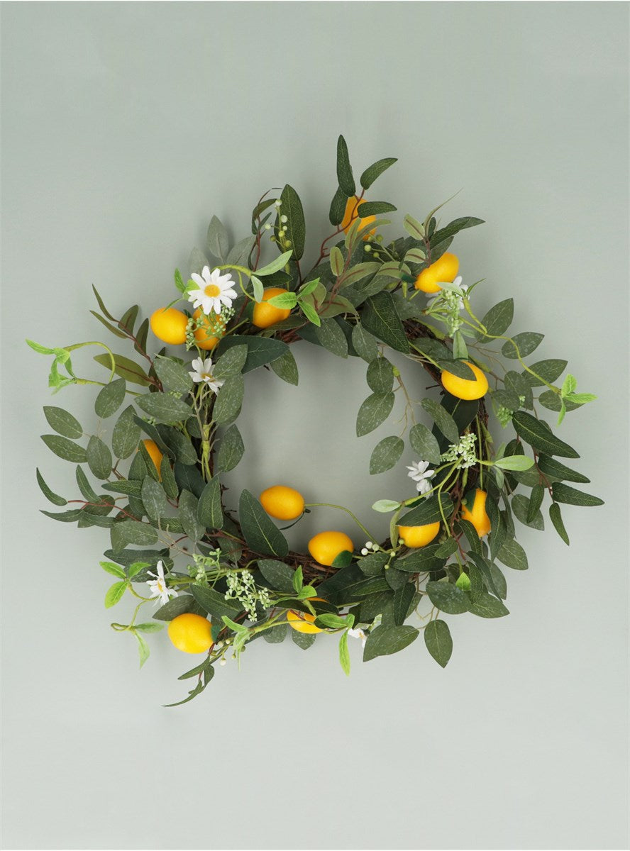 Lemon|Daisy|Leaf Wreath