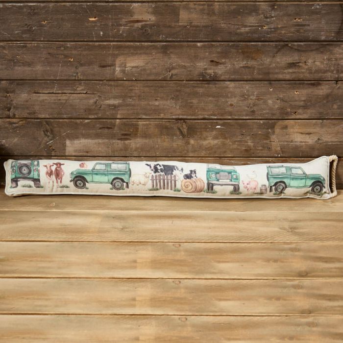 Landrover & Collie Printed Polyester Draught Excluder