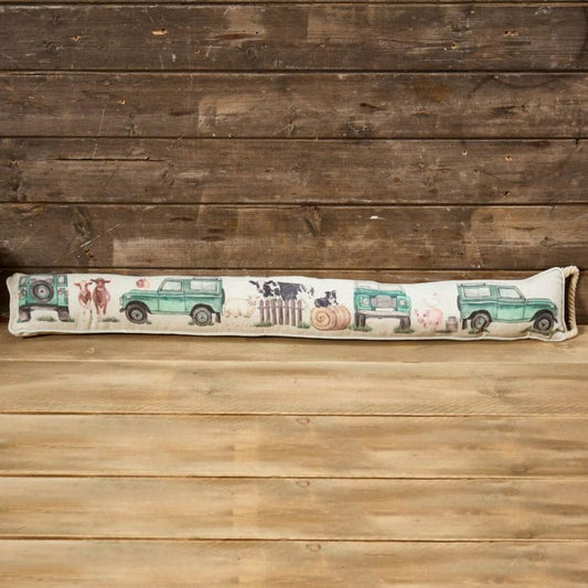 Landrover & Collie Printed Polyester Draught Excluder