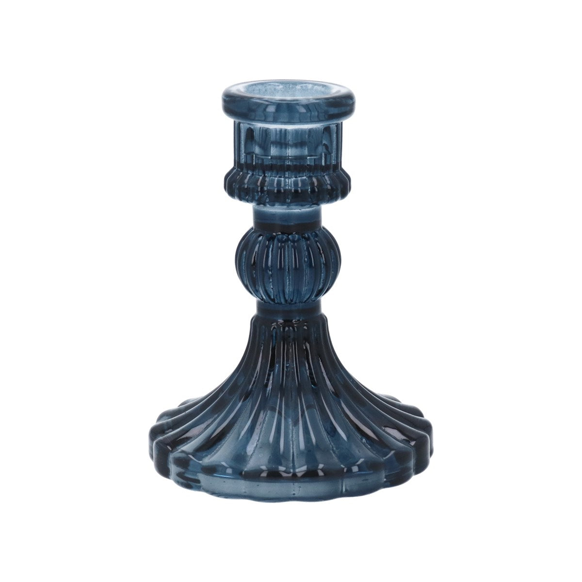 Navy Glass Classic Candlestick