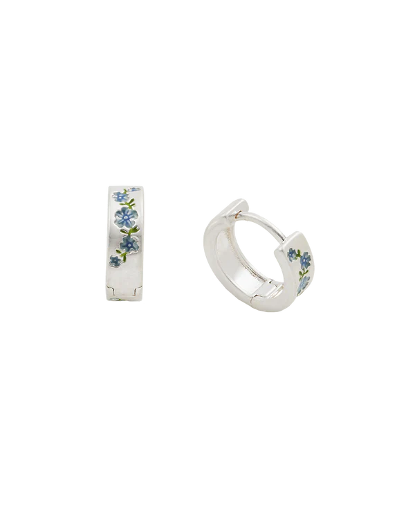 Forget-Me-Not Mini Hoop Earrings | Silver