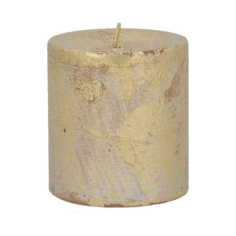 Gold pillar candle sml