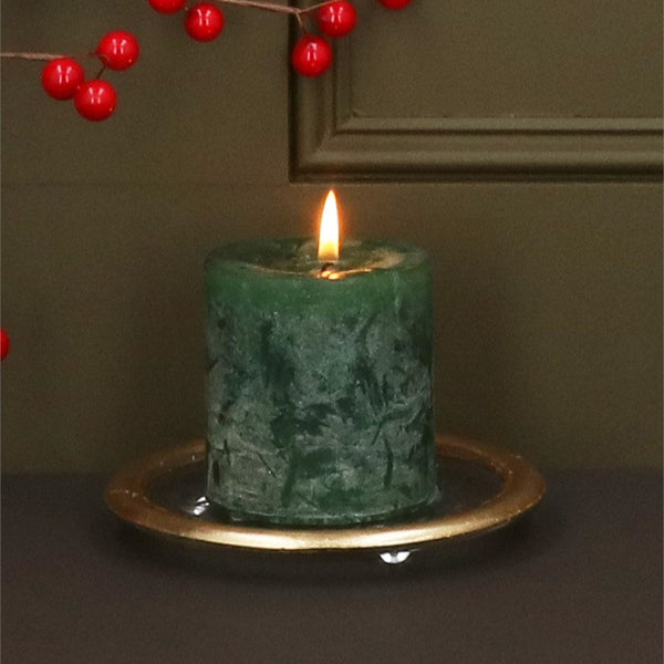 Gold Glass Candle Plate