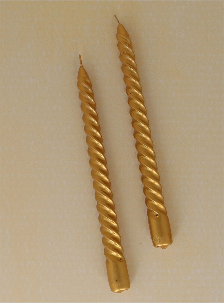 Metallic Gold Twist Taper Candle Box/2