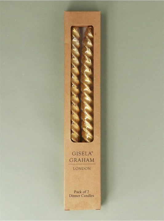 Metallic Gold Twist Taper Candle Box/2
