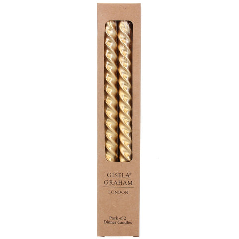 Metallic gold twist taper candle box/2