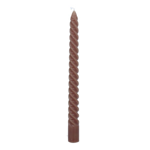 Brown Twist | Taper Candle | 25cm