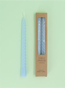 Box of 2 Twist Taper Candle - Pastel Blue