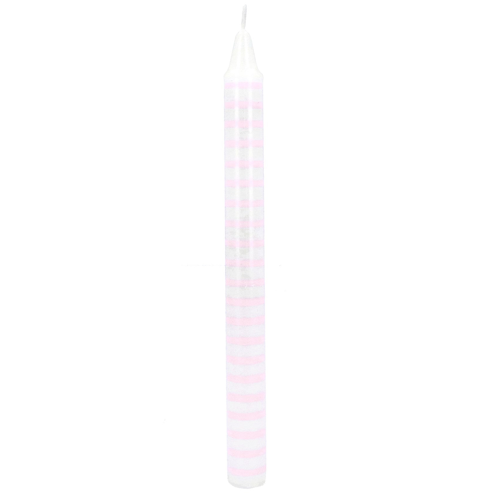 Pink Stripe | Taper Candle | 23cm
