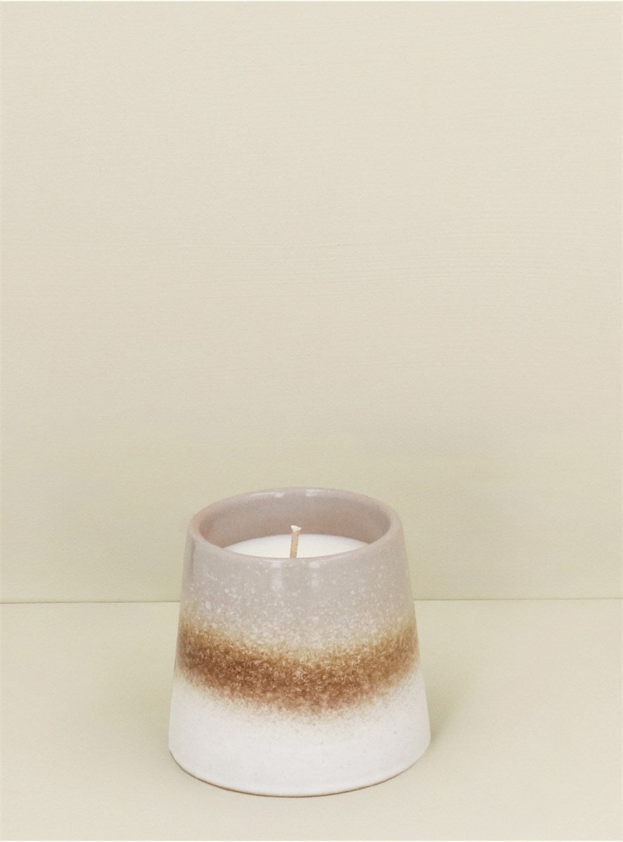 Beige Reactive Glaze Stoneware Scented Candle