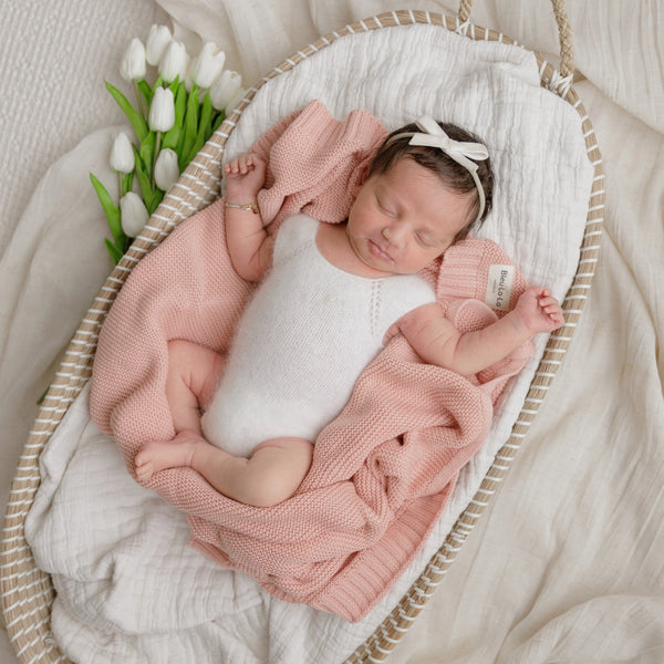 Luxury Cotton Baby Blanket Blush Pink