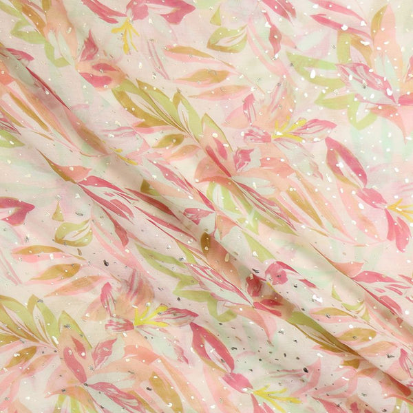 PASTEL PINK LILIES PRINT SCARF