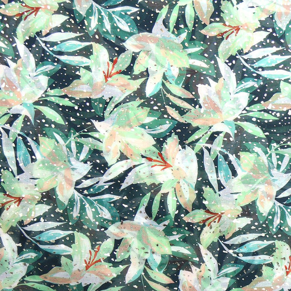 GREEN MIX LILIES PRINT REPREVE SCARF