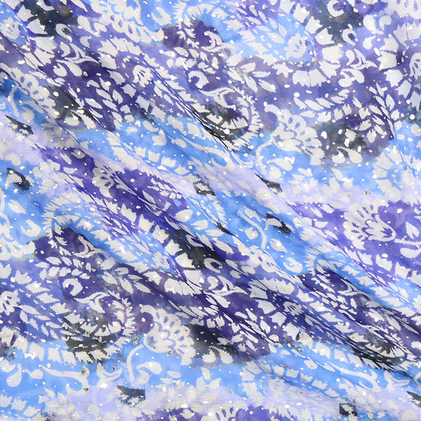 Blue paisley silhouette scarf
