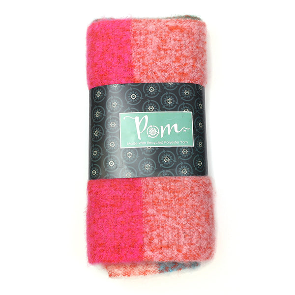 Red/Aqua Mix Colour Block Soft Winter Scarf