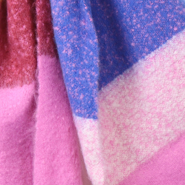 Pink Mix Colourblock Soft Winter Scarf