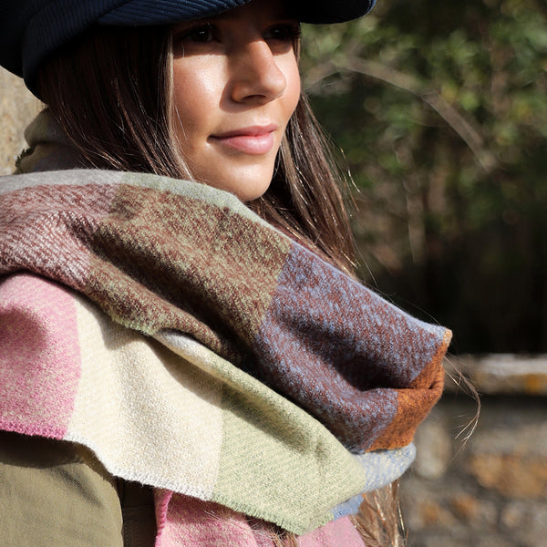 Mustard/Pink Mix Blanket Scarf