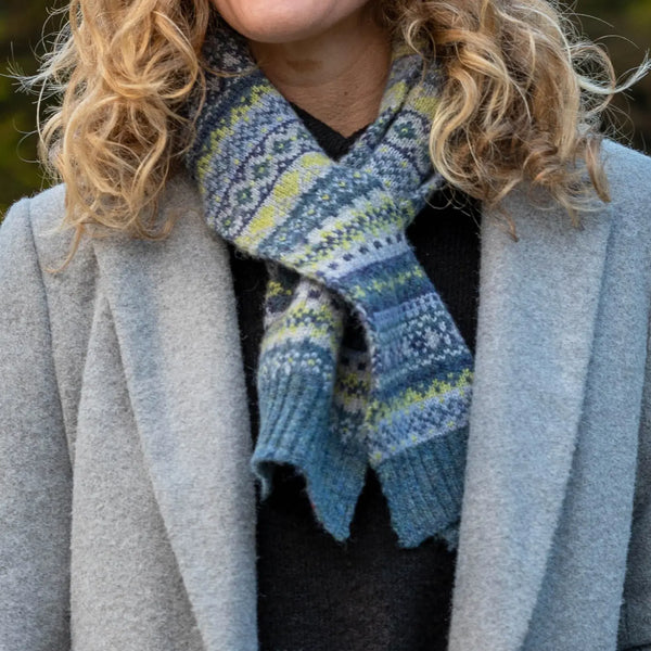 Denim/Soft Green Fairisle Recycled Poly