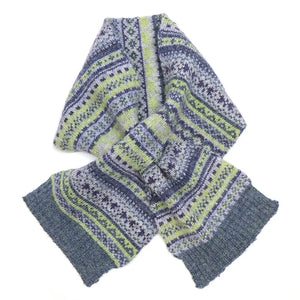 Denim/Soft Green Fairisle Recycled Poly
