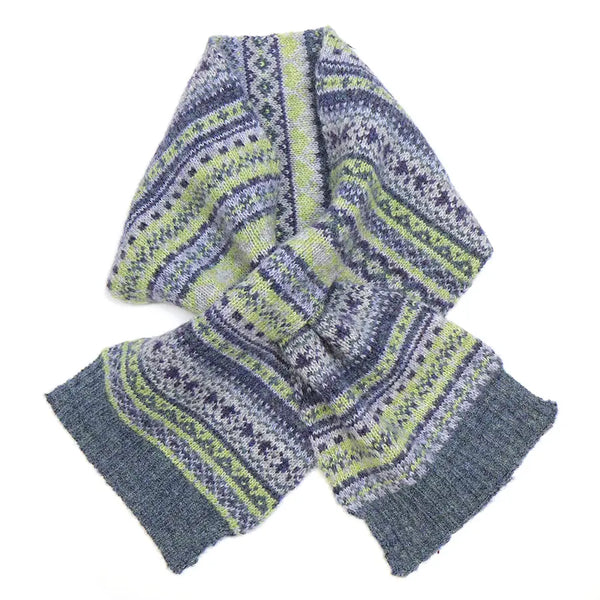 Denim/Soft Green Fairisle Recycled Poly