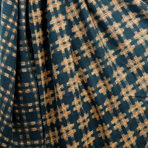 Dusky Teal Crosshatch Weave Winter Scarf