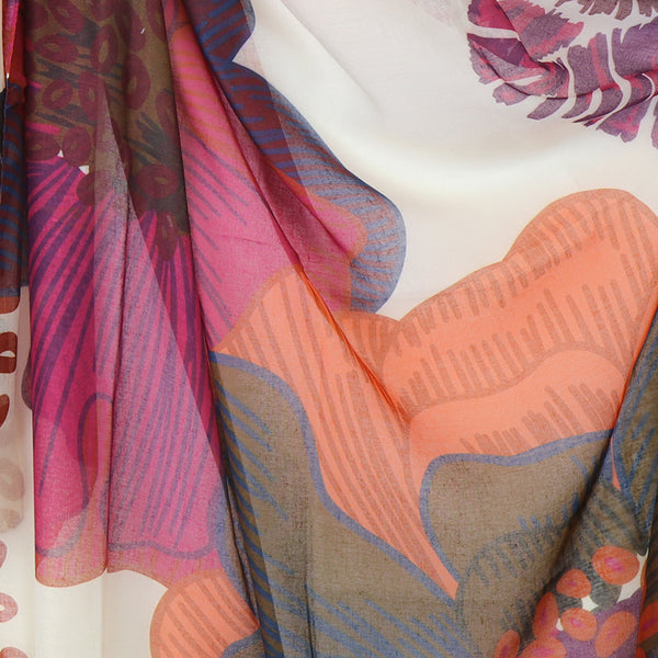 Deep Red Mix Poppy Print Reprieve Scarf
