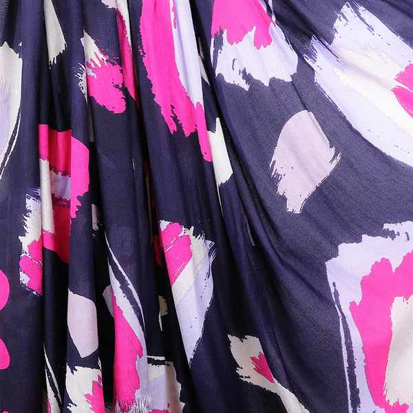 Navy/Fuschia Mix Paint Brush Stroke Prin