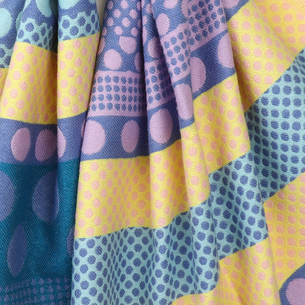 Blue Mix Bold Multi Spot Woven Scarf