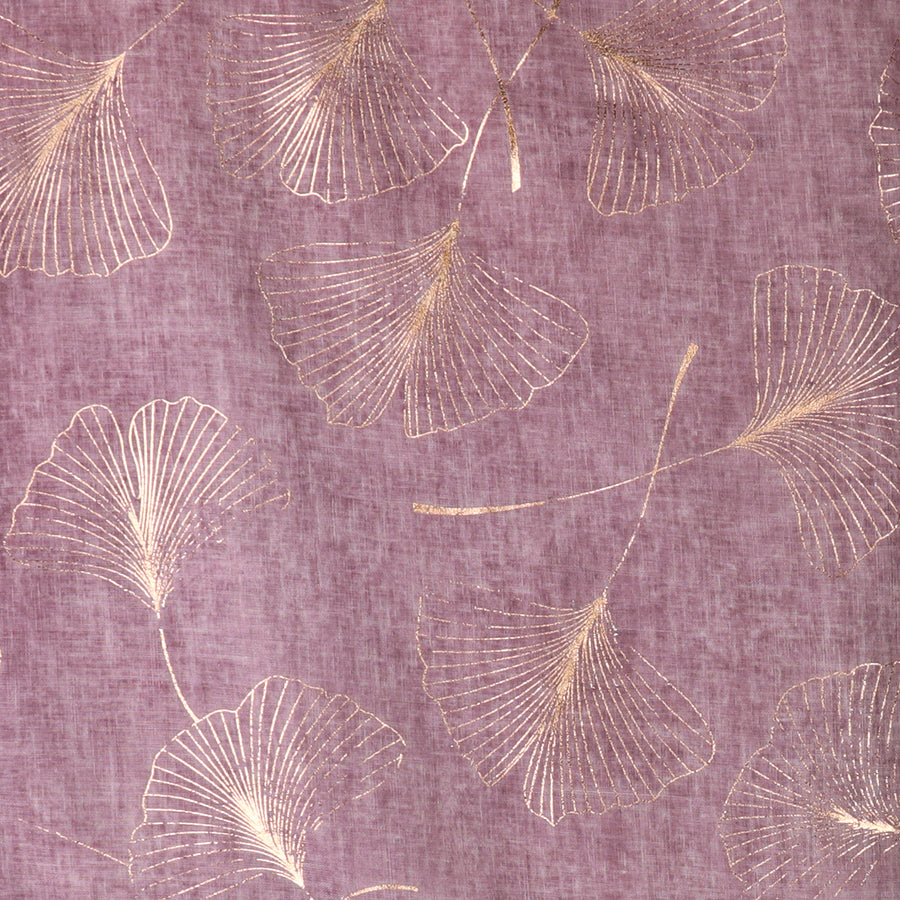 Mauve With Rose Gold Foil Ginko Leaf Scarf