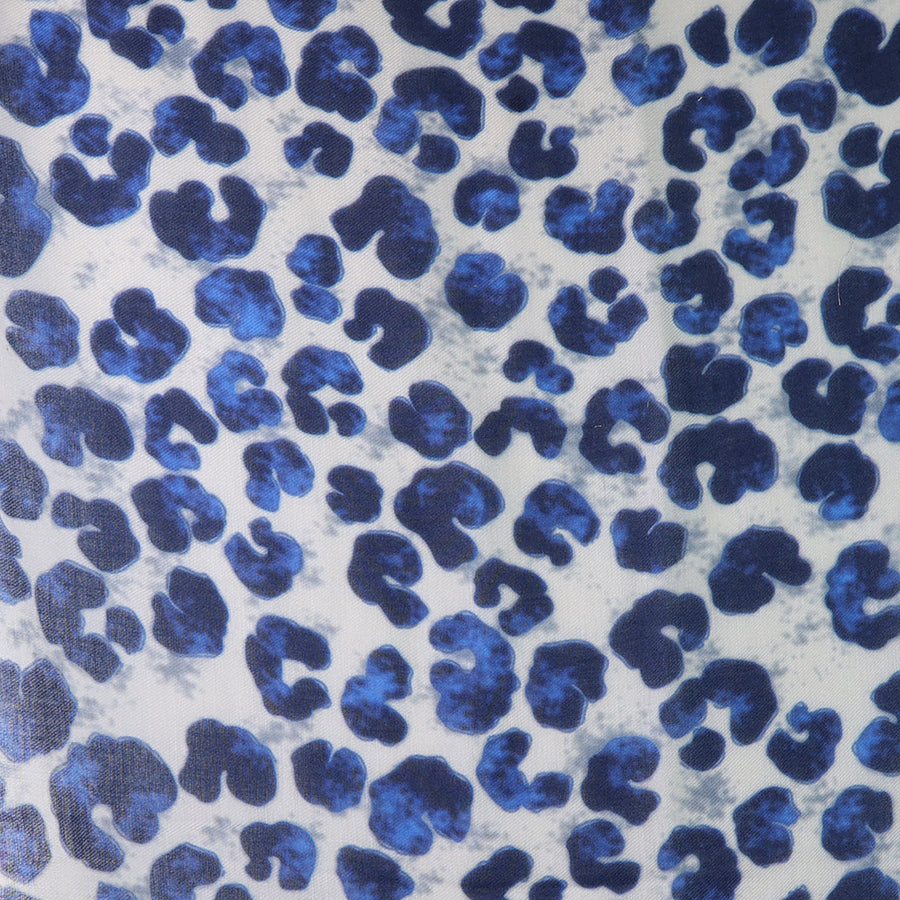 Navy Animal Print Recycled Poly Scarf
