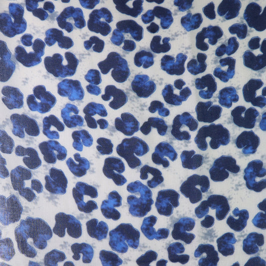 Navy Animal Print Recycled Poly Scarf