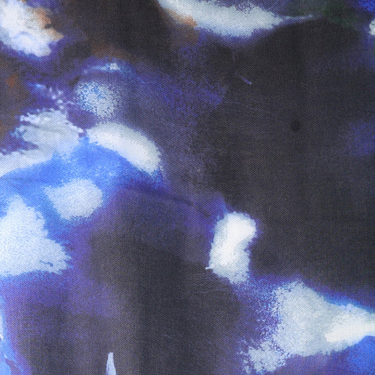 Recycled navy mix ink print scarf