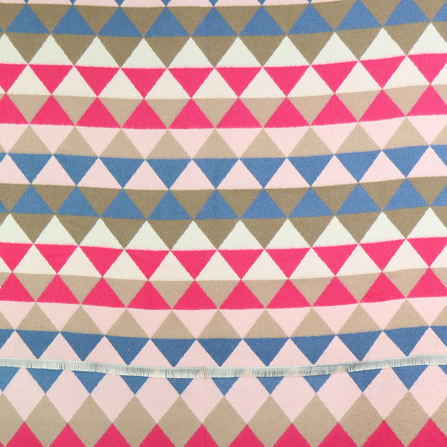 Blue and pink mix triangle print jacquard scarf