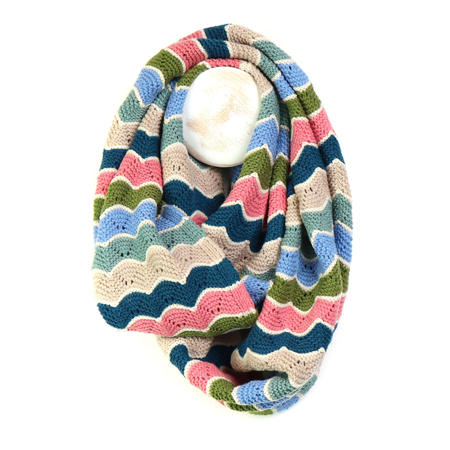Muted Brights Summer Scallop Pattern Knitted Snood