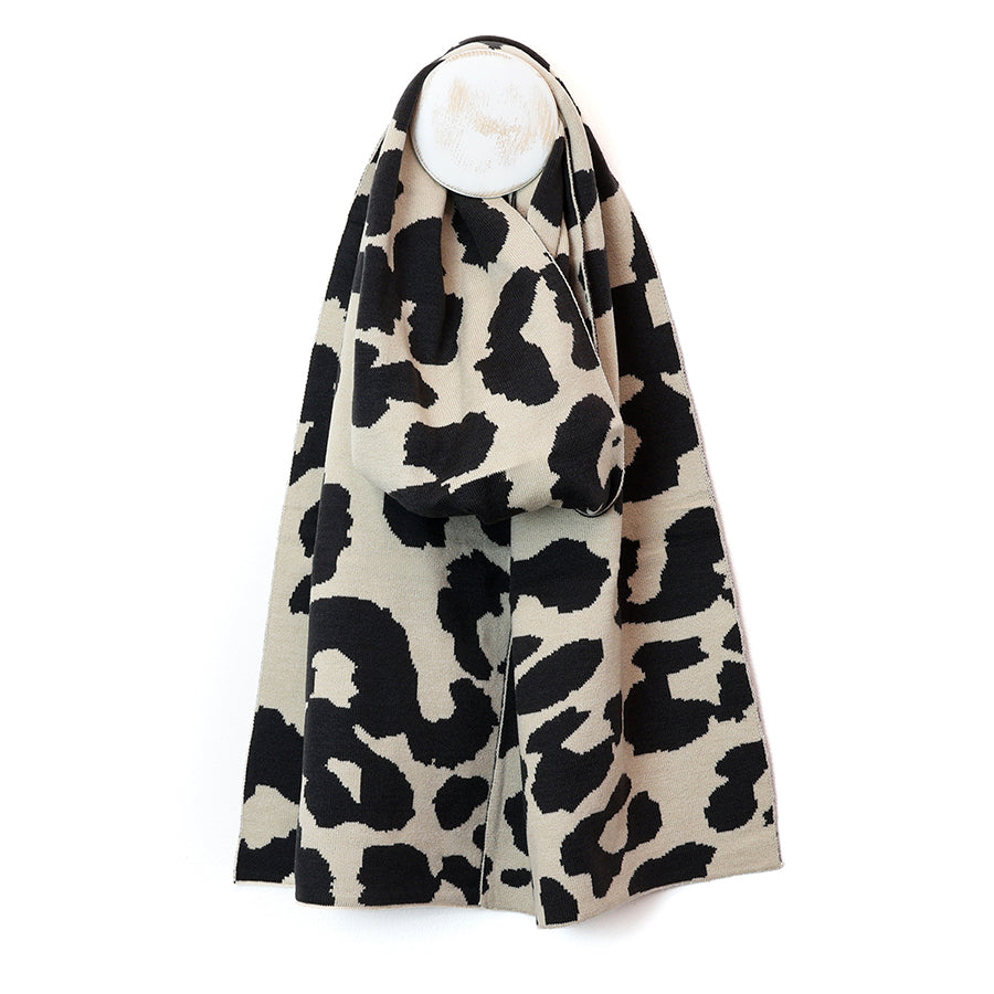 Carly Oatmeal & Black Abstract Animal Print Recycl