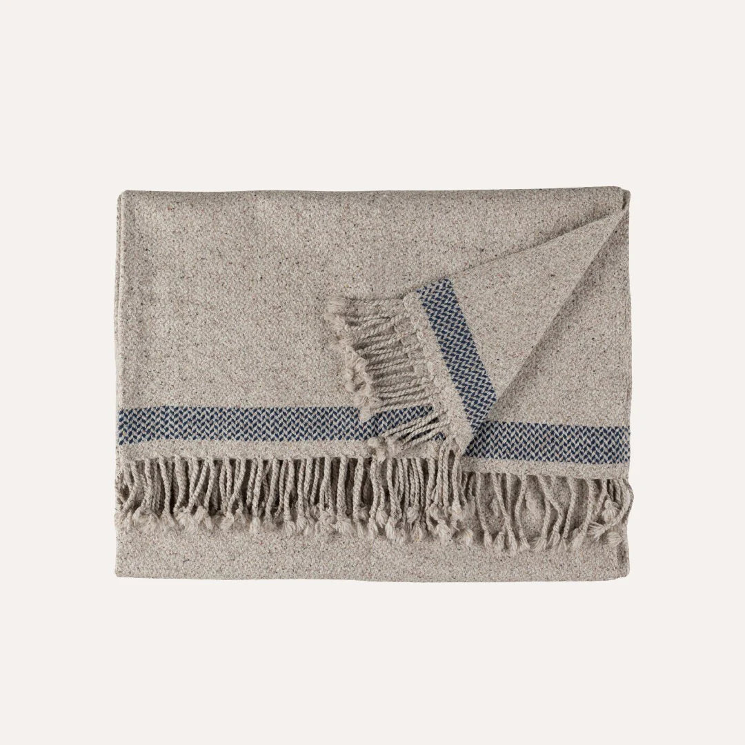 Scatter Box | Lewis Throw | Camel & Navy | 130 x 170cm