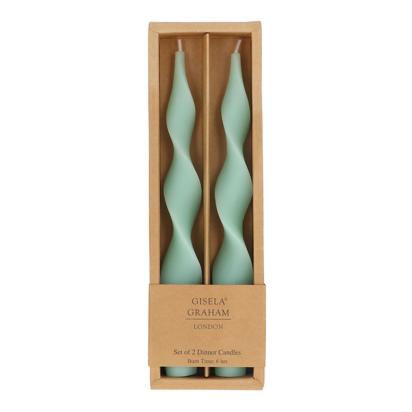 Pastel Green Twist Dinner Candle|Box 2