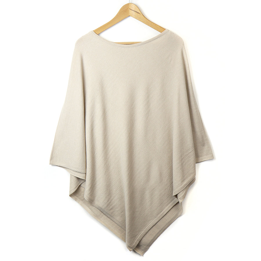 Oatmeal Fine Knit Recycled Poly/Viscose Poncho