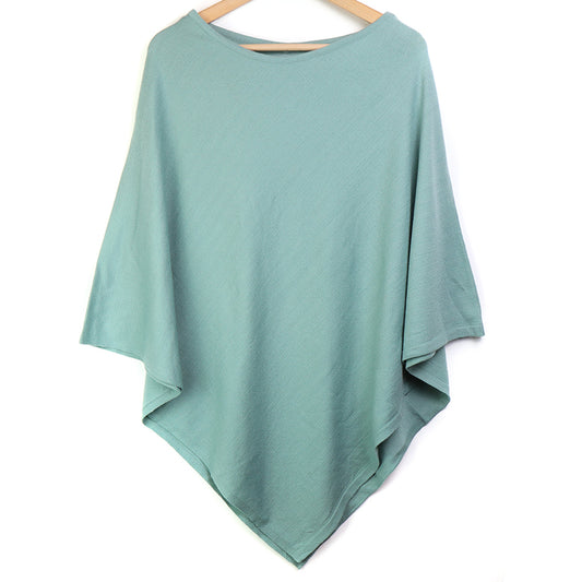 Seafoam Green Fine Knit Recycled Poly/Viscose Poncho